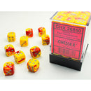 Chessex Gemini Red-Yellow/silver 12mm d6 Dice (CHX 26850)