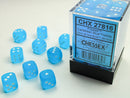 Chessex Frosted Caribbean Blue/White12mm d6 Dice (CHX 27816)