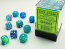 Chessex Festive Waterlilly/White12mm d6 Dice (CHX 27946)