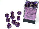 Chessex Borealis Royal Purple/gold Luminary 12mm d6 Dice Block (CHX 27987)
