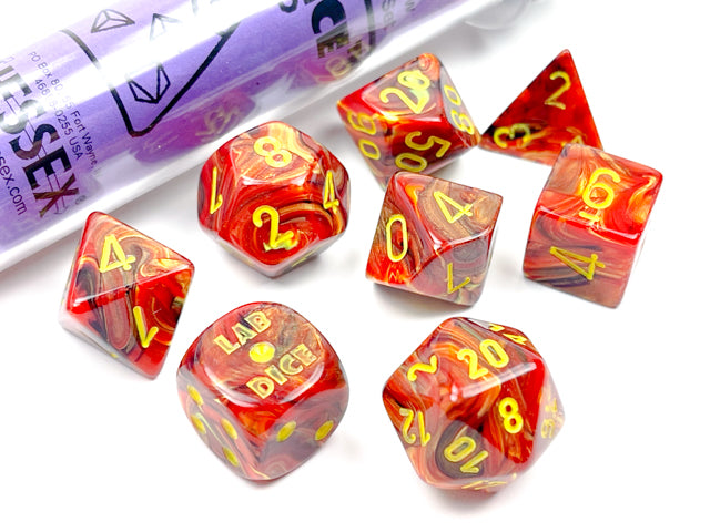 Chessex Vortex Underworld/yellow Polyhedral 7-Die Set (CHX 30050)