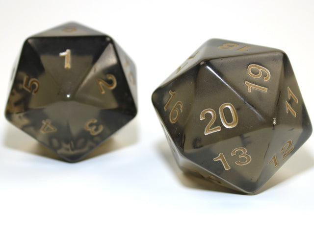 Chessex – 55mm Jumbo d20 Translucent Smoke w/gold