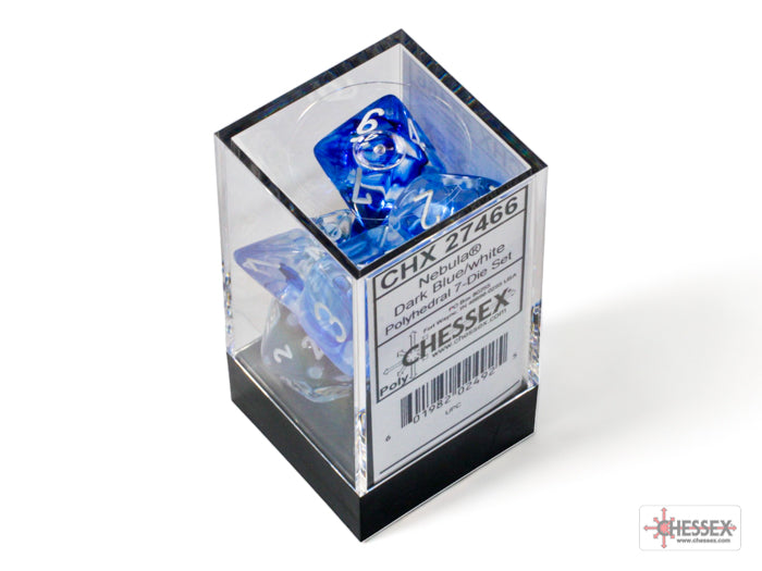 Chessex Nebula Blue/white Polyhedral 7-Die Set (CHX 27466)