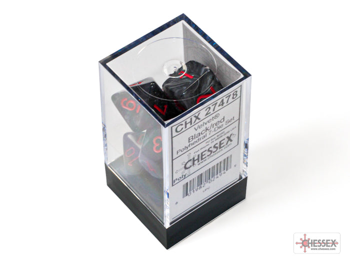 Chessex Velvet Black/red Polyhedral 7-Die Set (CHX 27478)