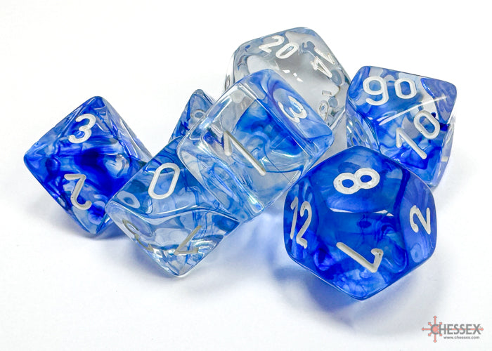 Chessex Nebula Blue/white Polyhedral 7-Die Set (CHX 27466)