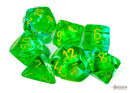 Chessex Translucent Green-Teal/yellow Polyhedral 7-Die Set (CHX 26466)