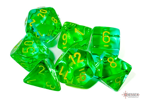 Chessex Translucent Green-Teal/yellow Polyhedral 7-Die Set (CHX 26466)
