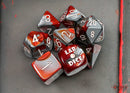 Chessex Gemini Red-steel/white Polyhedral 7-Die Set (CHX 30066)