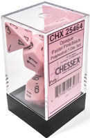 Chessex Opaque Pastel Pink/black Polyhedral 7-Die Set (CHX 25464)