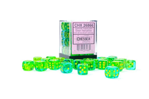 Chessex Translucent Green-Teal/Yellow Polyhedral 7-Die Set (CHX 26466)