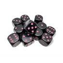 Chessex Opaque Black/pink 16mm d6 Dice (CHX 25648)