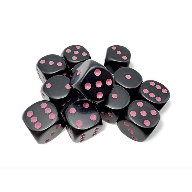 Chessex Opaque Black/pink 16mm d6 Dice (CHX 25648)