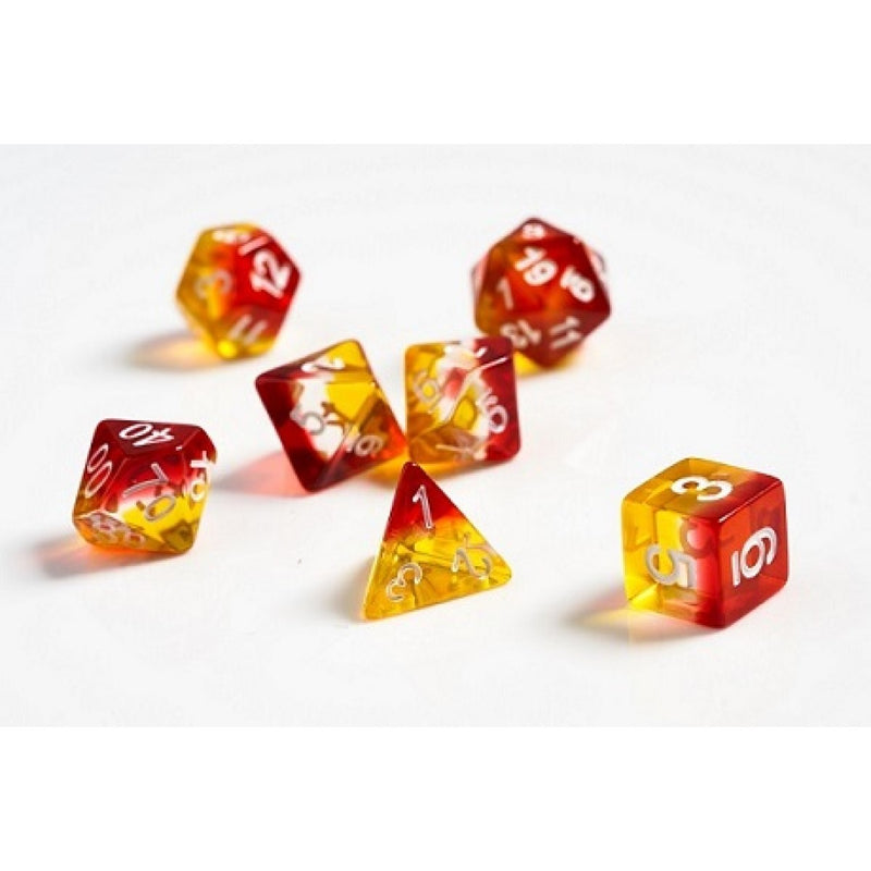Sirius Dice Yellow + Red 8 Piece Polyhedral Dice Set