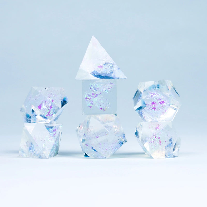 Sirius Dice Clear Cloak & Dagger 7 Piece Polyhedral Dice Set