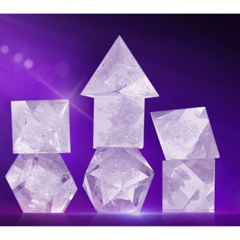 Sirius Dice Clear Cloak & Dagger 7 Piece Polyhedral Dice Set