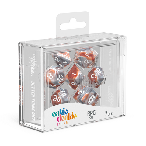 Oakie Doakie Gemidice Silver-Rust Polyhedral 7-Die Set