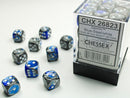 Chessex Gemini Blue-Steel/white 12mm d6 Dice (CHX 26823)