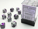 Chessex Gemini Purple-Steel/white 12mm d6 Dice (CHX 26832)