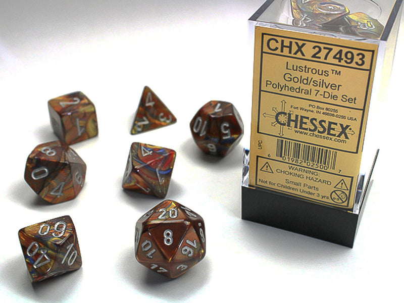 Chessex Lustrous Gold/silver Polyhedral 7-Die Set (CHX 27493)