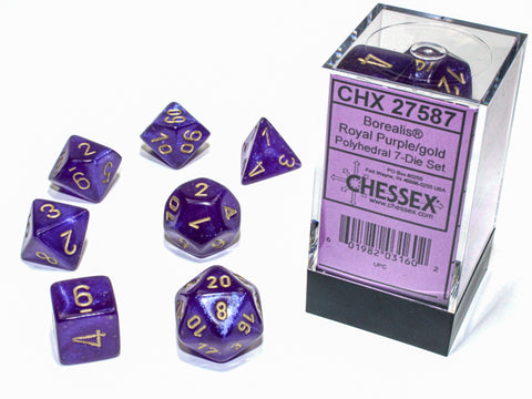 Chessex Borealis Purple/gold Polyhedral 7-Die Set (CHX 27587)