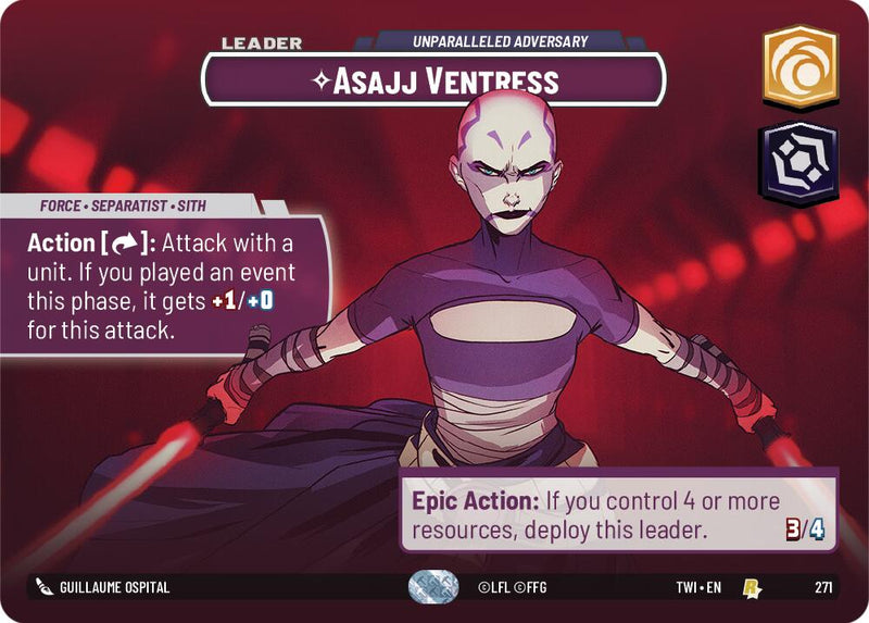 Asajj Ventress - Unparalleled Adversary (271) (Showcase) (271) [Twilight of the Republic]