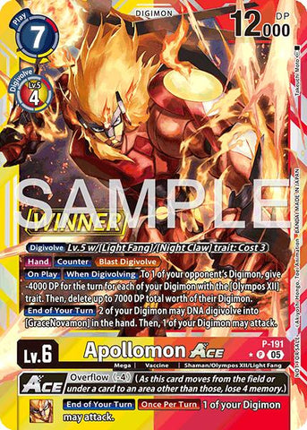 Apollomon ACE [P-191] (Store Tournament 2025 Vol.3 Winner Pack) [Promotional Cards]