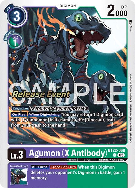 Agumon [BT22-068] (X Antibody) [Cyber Eden Release Event Cards]