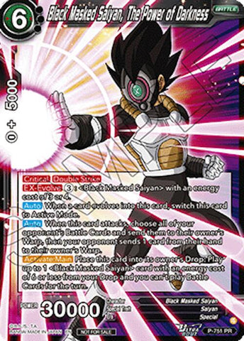 Black Masked Saiyan, The Power of Darkness (Ultra-Bout Series Tournament Pack Vol.3) (P-751) [Tournament Promotion Cards]