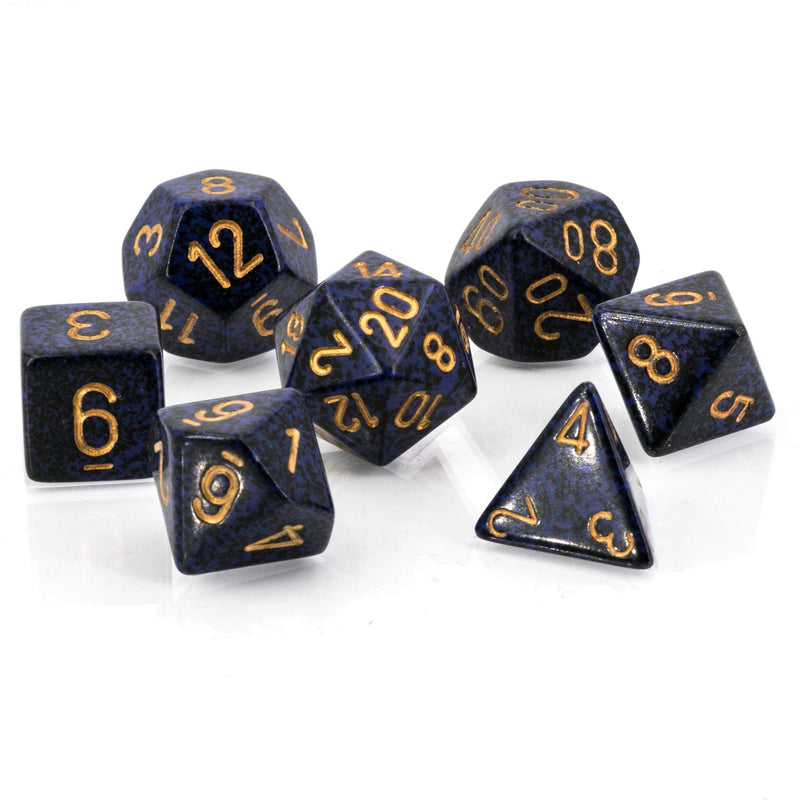 Chessex Speckled Cobalt/golden Polyhedral 7-Die Set (CHX 25337)
