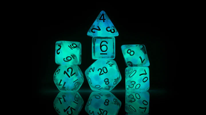 Sirius Dice Cotton Candy Glowworm 8 Piece Polyhedral Dice Set