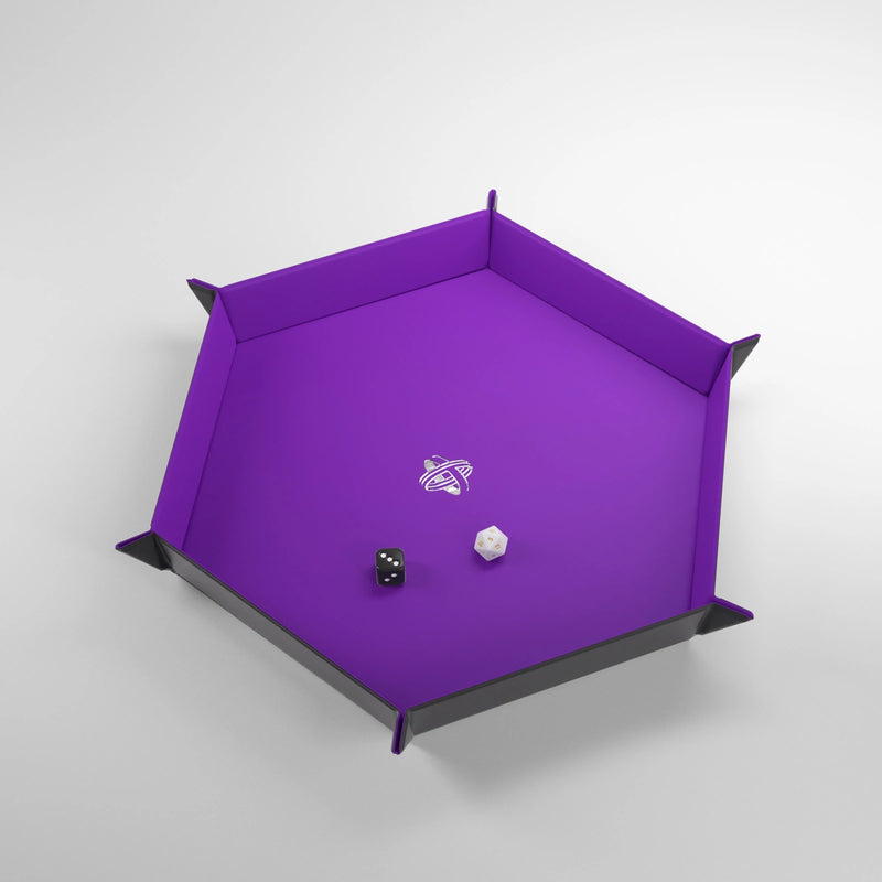 Gamegenic Magnetic Dice Tray Hexagonal - Black/Purple