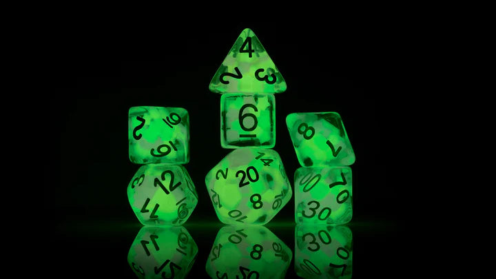 Sirius Dice Melon Ball Glowworm 8 Piece Polyhedral Dice Set