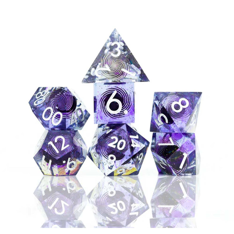 Sirius Dice Sharp Midnight 7 Piece Polyhedral Dice Set