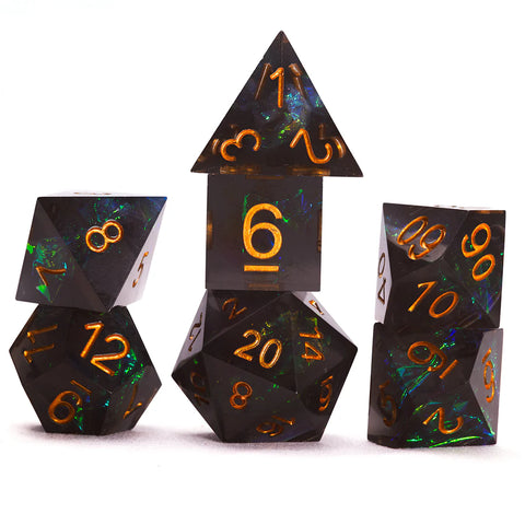 Sirius Dice Sharp Night Fairy 7 Piece Polyhedral Dice Set