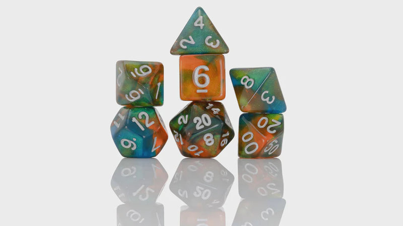 Sirius Dice Persimmon Punch 8 Piece Polyhedral Dice Set