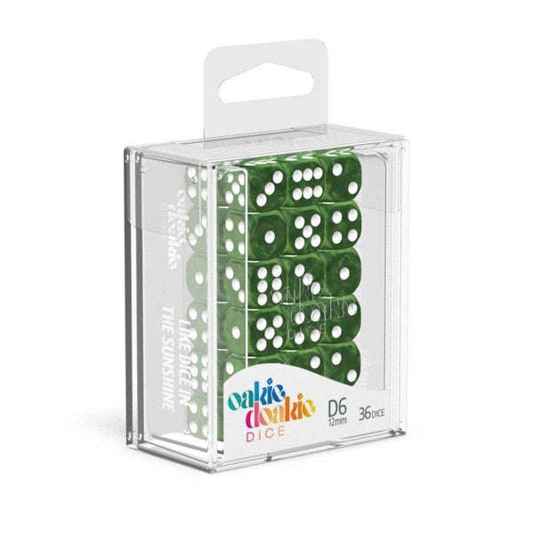 Oakie Doakie Marble Green 12mm d6 Dice