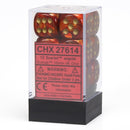 Chessex Scarab Scarlet/gold 16mm d6 Dice (CHX 27614)