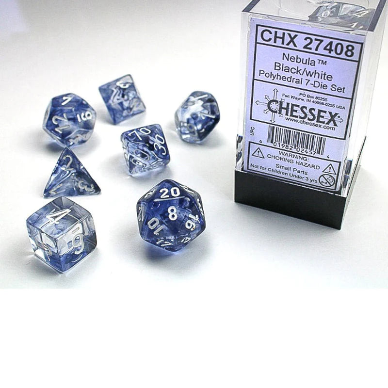Chessex Nebula Black/white Polyhedral 7-Die Set (CHX 27408)