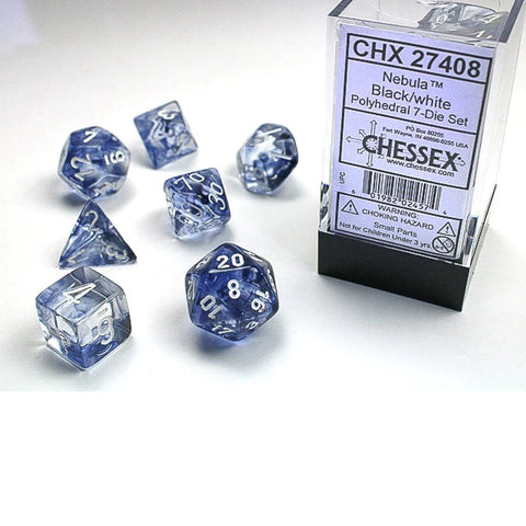 Chessex Nebula Black/white Polyhedral 7-Die Set (CHX 27408)
