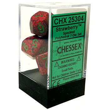 Chessex Speckled Strawberry Polyhedral 7-Dice Set (CHX 25304)