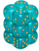 Chessex Borealis Teal/gold 16mm d6 Dice Block (CHX 27785)