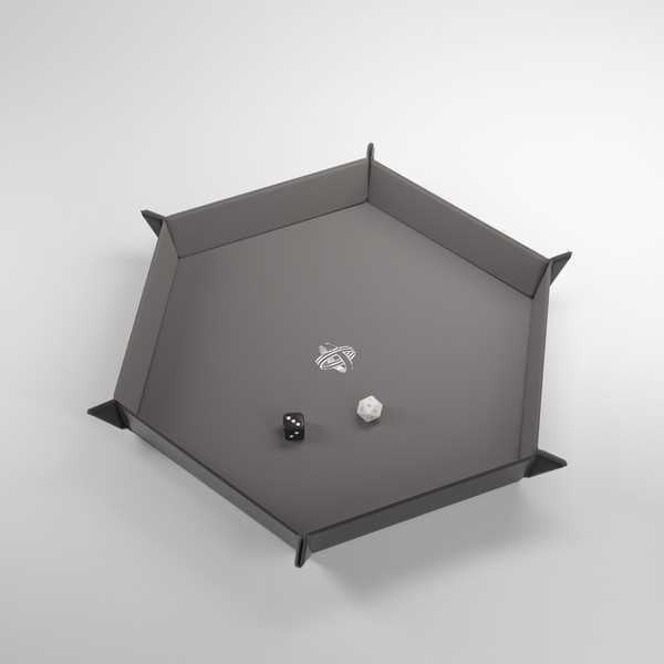 Gamegenic Magnetic Dice Tray Hexagonal - Black/Grey