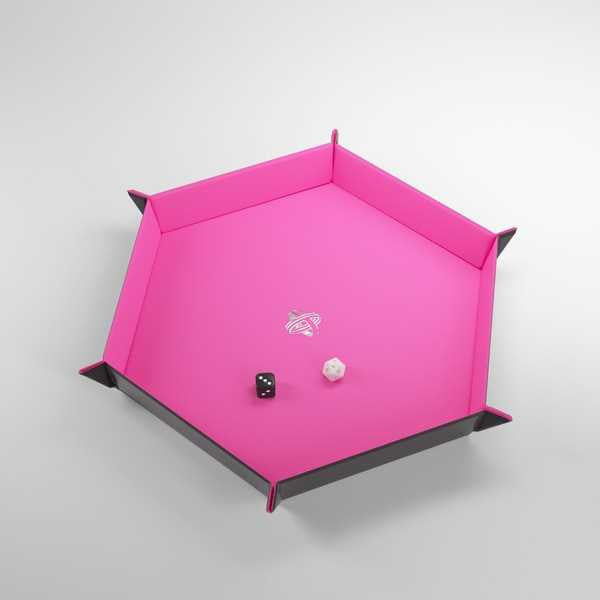 Gamegenic Magnetic Dice Tray Hexagonal - Black/Pink