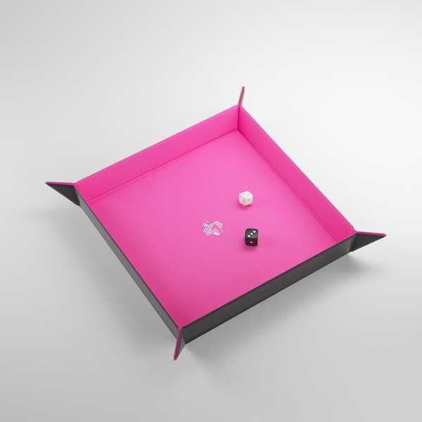 Gamegenic Magnetic Dice Tray Square - Black/Pink