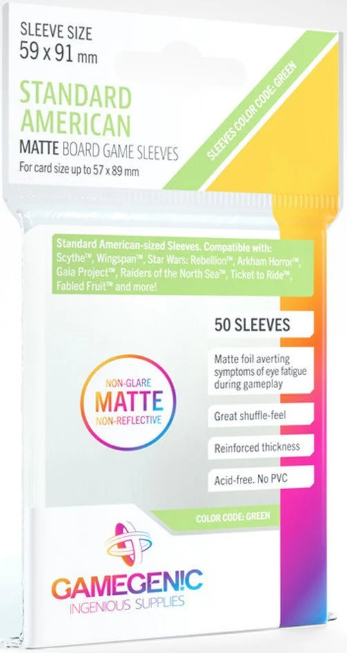 Gamegenic Matte Board Game Sleeves - 59mm x 91mm