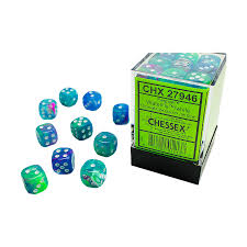 Chessex Festive Waterlily/white 12mm d6 Dice (CHX 27946)