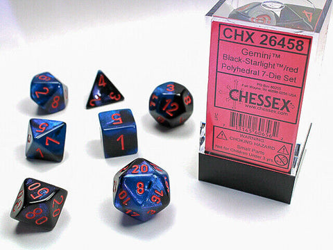Chessex Gemini Black-Starlight/red Polyhedral 7-Die Set (CHX 26458)