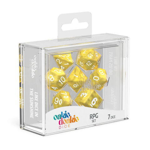 Oakie Doakie Marble Yellow Polyhedral 7-Die Set