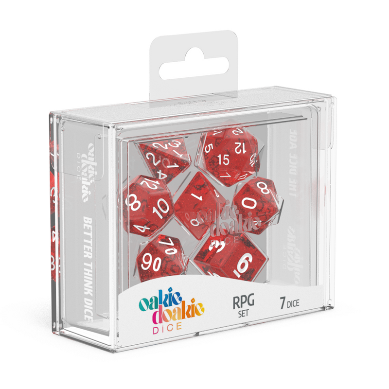 Oakie Doakie Translucent Red Polyhedral 7-Die Set