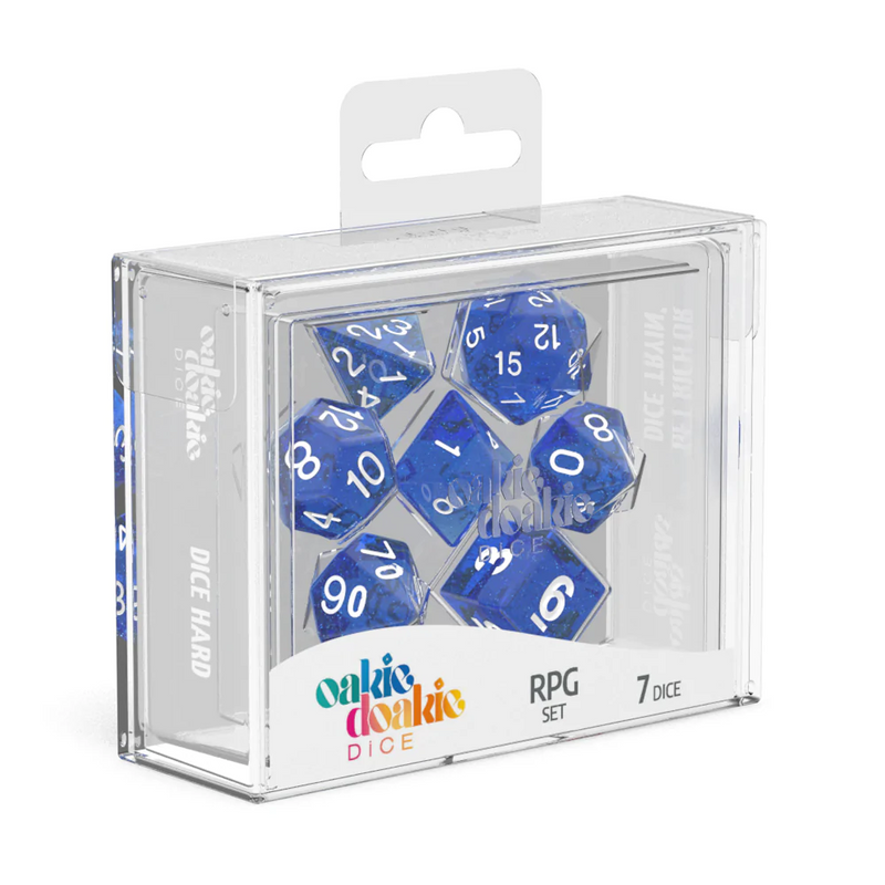 Oakie Doakie Speckled Blue Polyhedral 7-Die Set